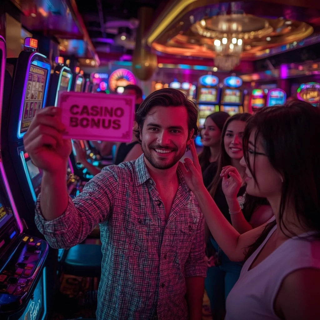 una persona con un bono de Planet 7 Casino